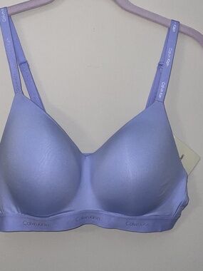 Calvin Klein Women's Large Lightly Lined Bralette Blue NWT QF7618